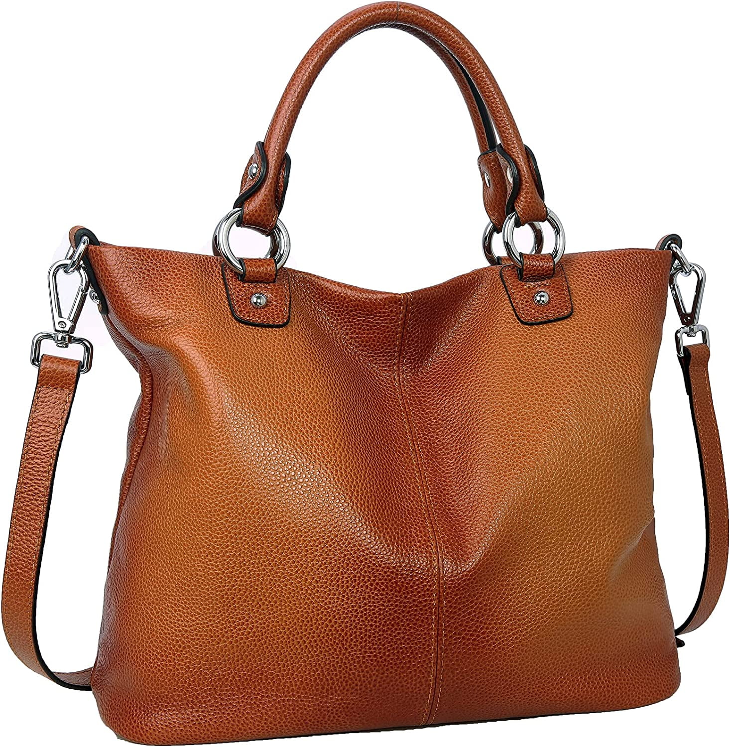 QWZNDZGR Women's Genuine Leather Designer Handbags Tote Top Handle