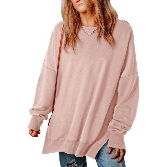 QWZNDZGR Womens Sweatshirt Casual Long Sleeve Crewneck Lightweight Pullover Tops Loose Sweatshirts