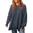 thumbnail image 1 of QWZNDZGR Womens Sweatshirt Casual Long Sleeve Crewneck Lightweight Pullover Tops Loose Sweatshirts, 1 of 5