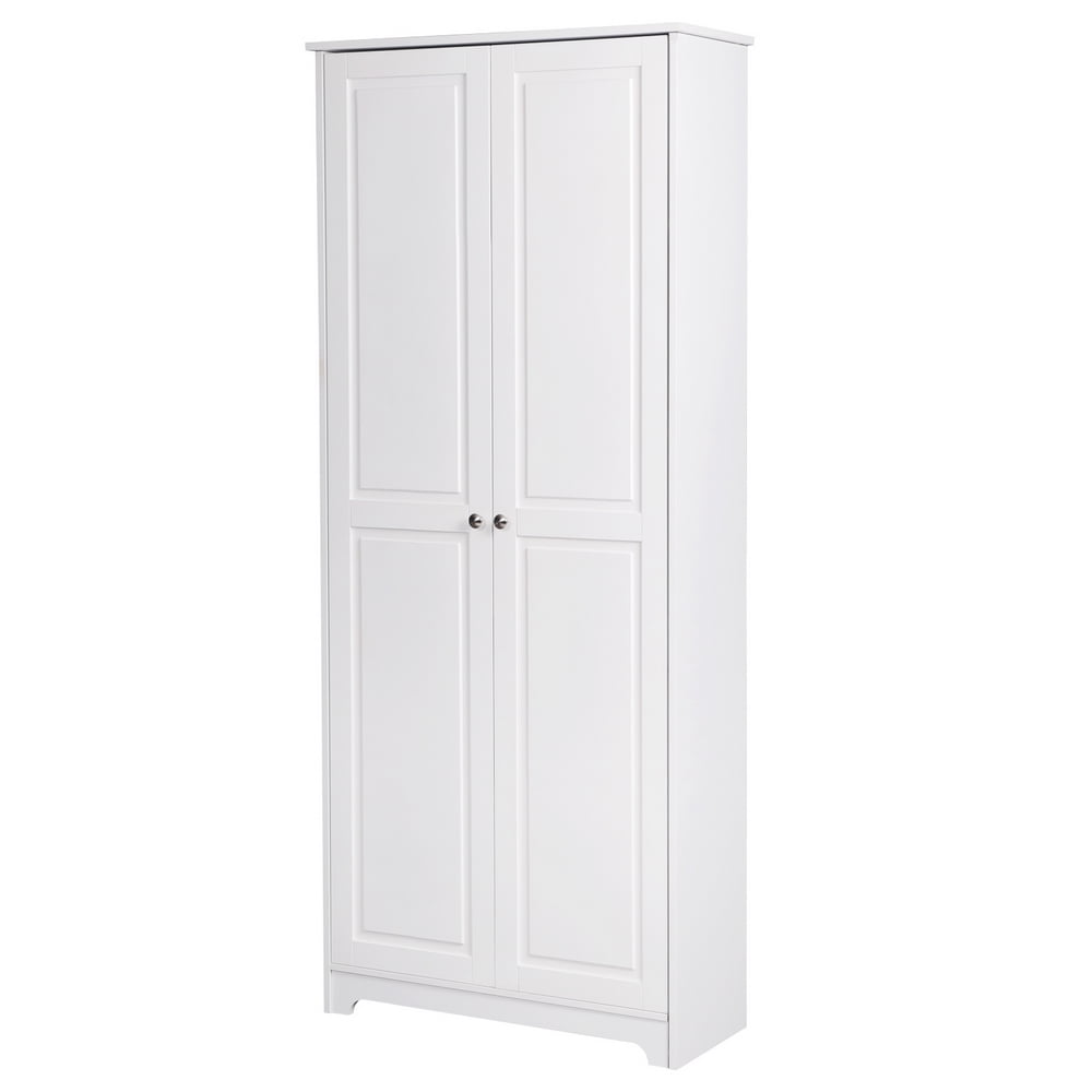 White Double Door Five-Tier Storage Cabinet