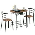thumbnail image 1 of QXDRAGON 3 Pieces Dining Set for 2 Small Kitchen Breakfast Table Set Space Saving Wooden Chairs and Table Set, Retro, 1 of 9