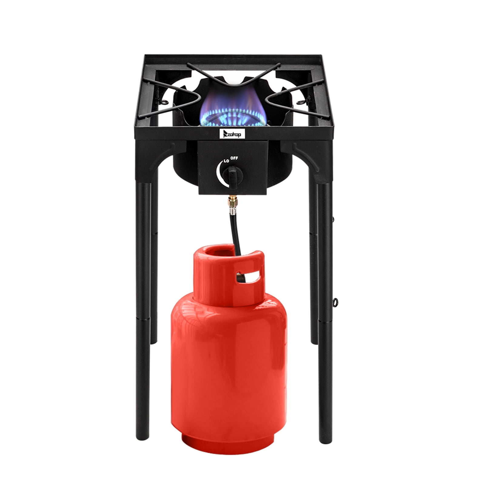 QXDRAGON 75,000 BTU Portable Gas Camping Stove, Outdoor Propane Burner with 20psi Regulator, High Pressure Single Cooker Camp Cooking Home Brewing