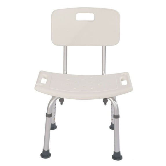 QXDRAGON Bath Shower Chair with Back, Height Adjustable, Supports up to 450 lbs, White