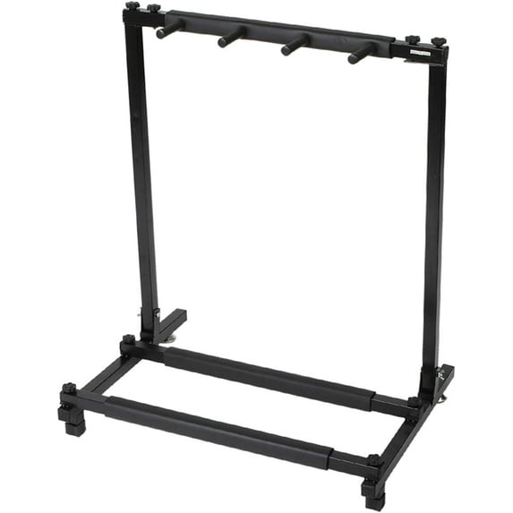 QXDRAGON Folding Guitar Stand 3 Holder Guitar Rack Triple Guitar Bass Holder Display Rack Stand, Black