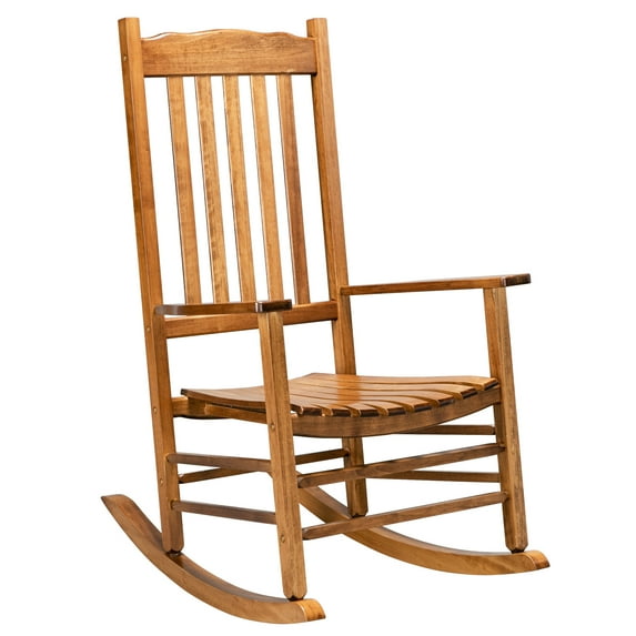QXDRAGON Outdoor Wood Rocking Chair, Garden Wood Rocker, Wooden Chair for Living Room, Deck Yard