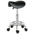 thumbnail image 1 of QXDRAGON PU Leather Hydraulic Adjustable Rolling Massage Salon Spa Stool Saddle Chair, Black, 1 of 8