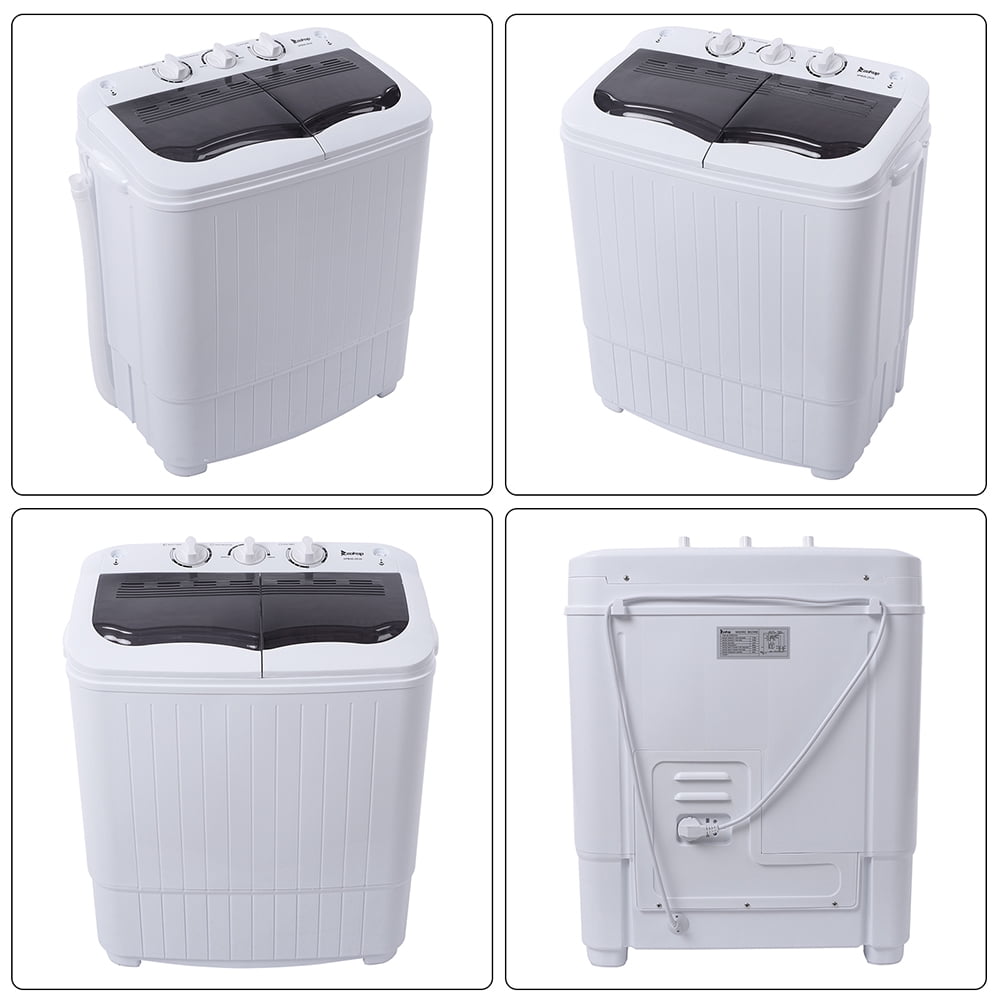 Deco Home 13lb Compact Washing Machine with Twin Tub for Wash and Spin Dry, Portable, Built-In Gravity Drainage System, Agitation Wash Cycles, Use