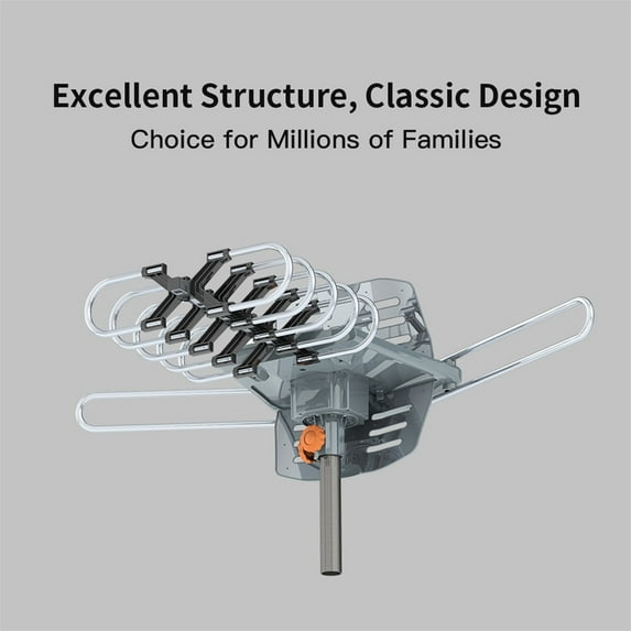 QXDRAGON TA-102G Outdoor Amplified HD TV Antenna High Gain 36dB UHF/VHF/FM