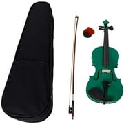 QXDRAGON Violin 4/4 Full Size Fiddle Set Acoustic Violin for Kids Adults Stringed Musical Instruments for Beginners Students with Hard Case, Violin Bow and Rosin, Green