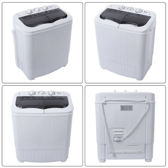 QXDRAGON XPB35-ZK35 14.3 lbs Gray Top Load Washing Machine with Twin Tub Design