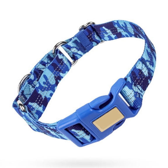 QXFBJOQH Camouflage Dog Collar – Double-Ring Adjustable Outdoor Pet Collar for Small & Large Dogs