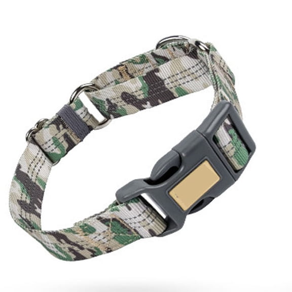 QXFBJOQH Camouflage Dog Collar – Double-Ring Adjustable Outdoor Pet Collar for Small & Large Dogs
