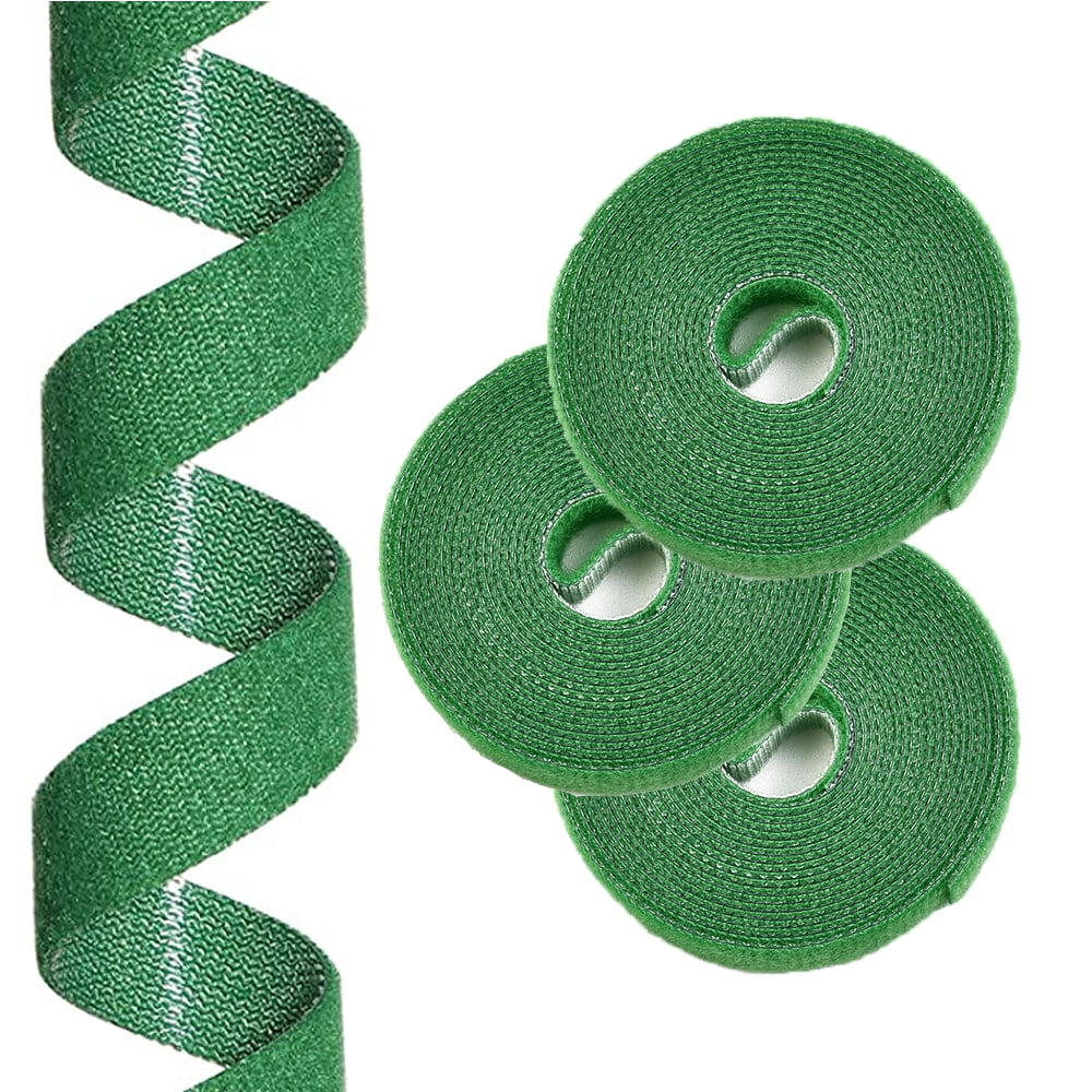 QXKE 3 Pack Nylon Plant Tie Tape Reusable Adjustable Thicker Support