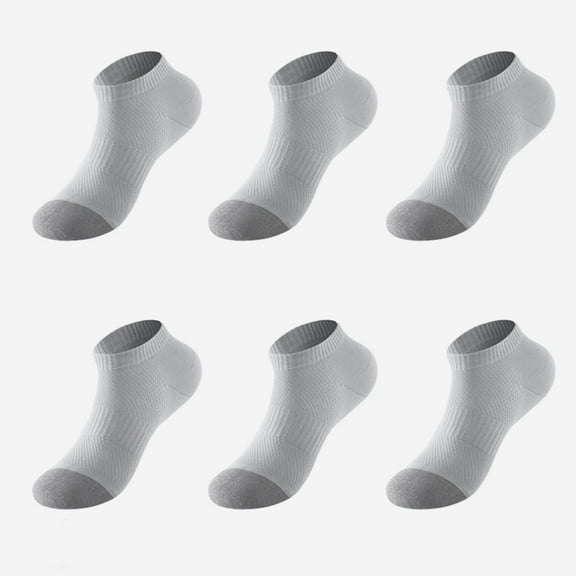 QXMELANO 6 Pack Breathable Casual Men's Low Cut Socks Size 10-13, Gray