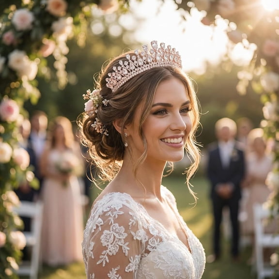 QXMYOO Vintage Women Wedding Tiaras Silver Cubic Zirconia Pageant Crowns Sweet 16 Birthday Prom Party Quinceanera Crowns Bridal Hair Accessories