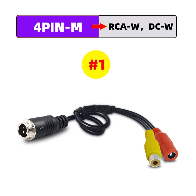 QXNY 4Pin Aviation Head Male/Female to RCA AV/Female DC Multiple Cable ...