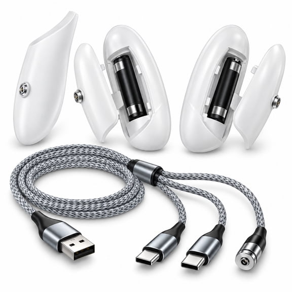 QXWPBV Magnetic Charging Kit for Meta Quest 2, 6FT Cable, White
