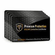 QXWPBV Rfid Blocking Cards for Wallet, Nfc Credit Card Protector, Slim Anti-Theft Shield, Black, 5 Pack