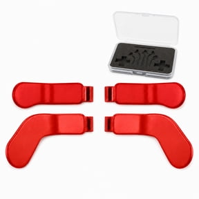 QXWPBV Metal Replacement Back Paddles for Xbox Elite Series 2 and Series 2 Core Controllers with Clear Storage Case, Red, 4-Piece Set