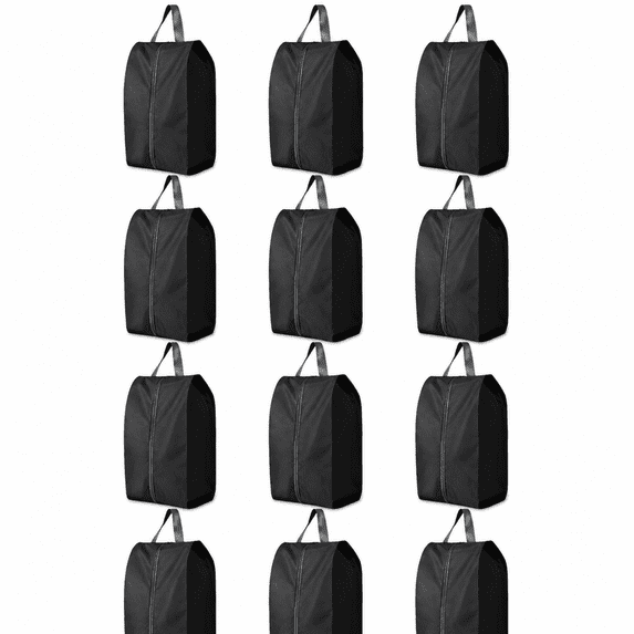 QXWPBV Shoe Bags for Travel, Water-Resistant Oxford Fabric, Black, 12 Pack