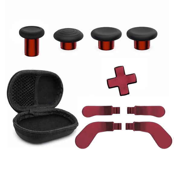 QXWPBV Red Metal Replacement Thumbsticks for Xbox Elite Series 2 Controller, Magnetic Joysticks Compatible with Model 1797