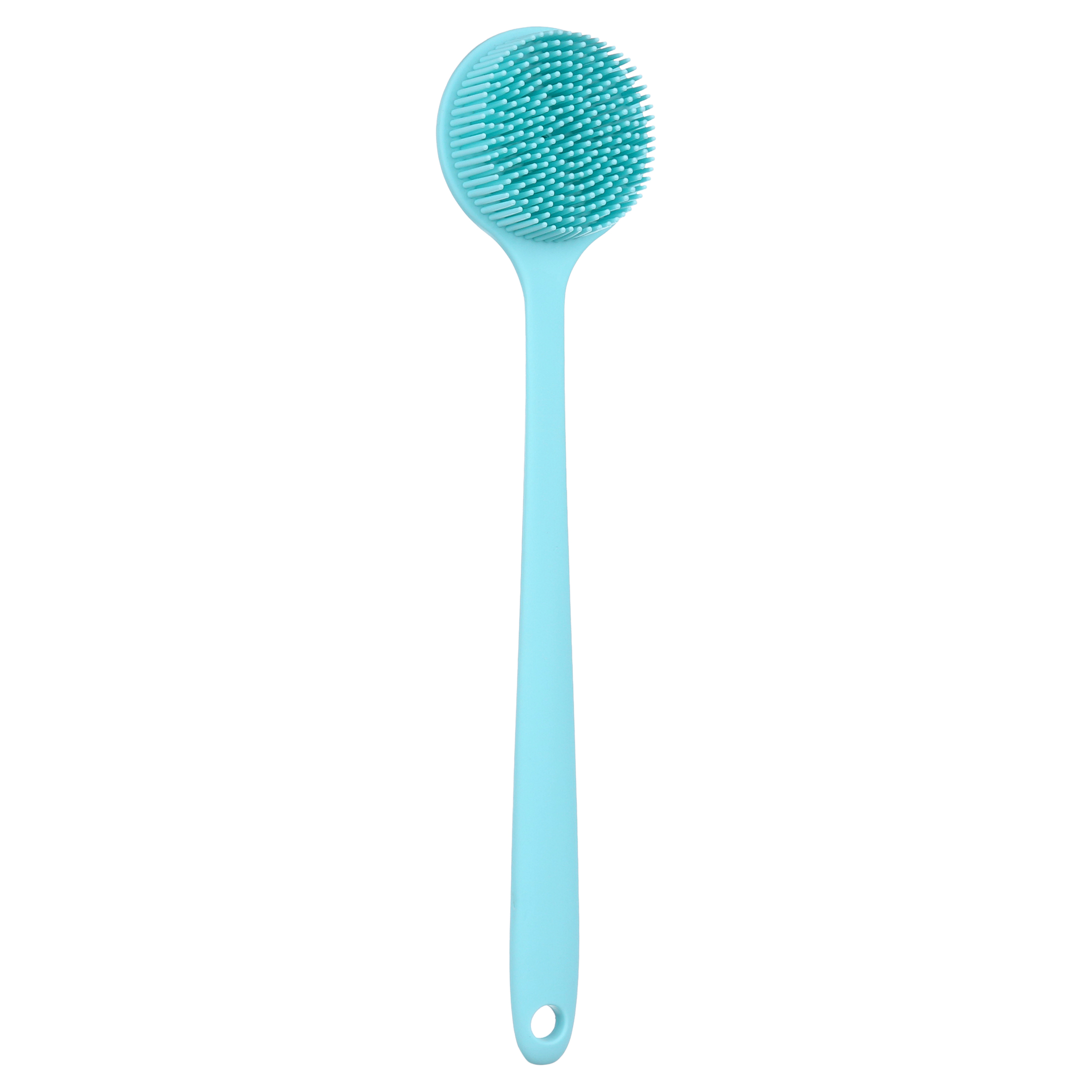 QXWREL Silicone Back Scrubber for Shower Long Handle Soft Bristles