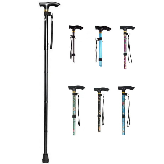 QXWREL Walking Cane with Comfort Grip 33.1'' to 36.6'' Adjustable Fold
