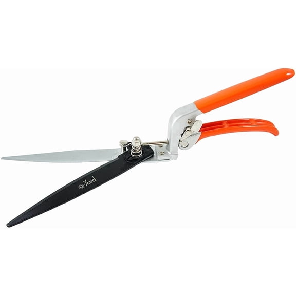 QY-741F Flower Bed and Grass Shear - Extra Sharp Garden Hand Pruners, Easier Cutting, Comfortable Ergonomic, Less Effort - Gardening Scissors for Men & Women , Orange