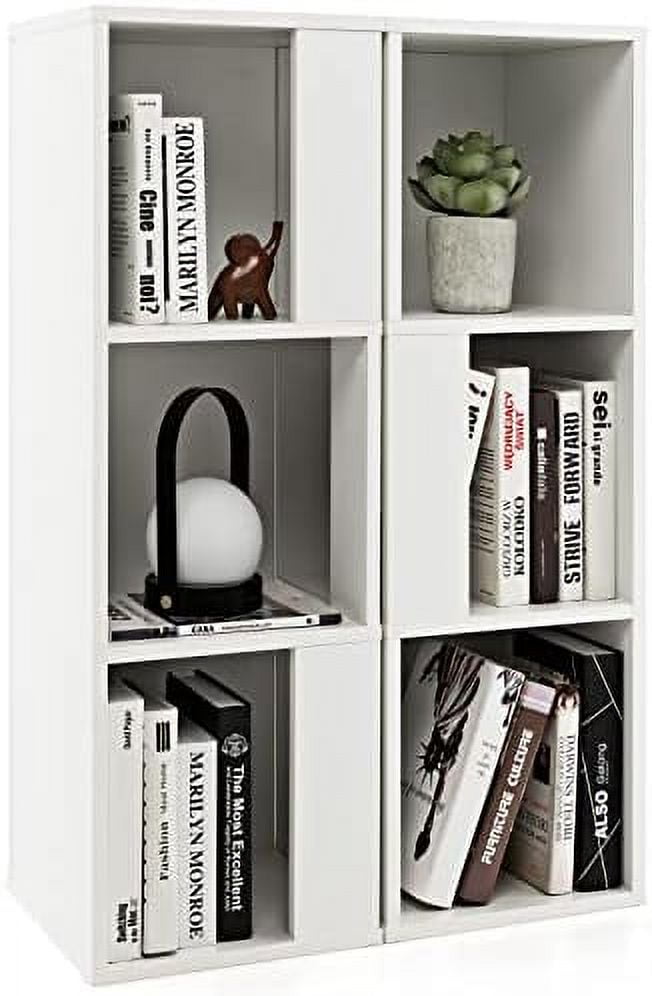 QYFZBIM 6 Cube Bookcase 3-Tier Freestanding Bookshelf with Anti ...