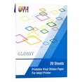 QYH Printable Vinyl Sticker Paper for Inkjet Printer Glossy Labels 20