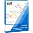QYH Printable Vinyl for Inkjet Printer Glossy 50 Sheets Sticker Paper
