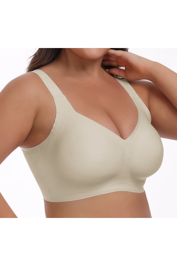 Plus Size Wireless Bras for Women - Supportive Seamless Full Coverage No Underwire Comfort Everyday Bra