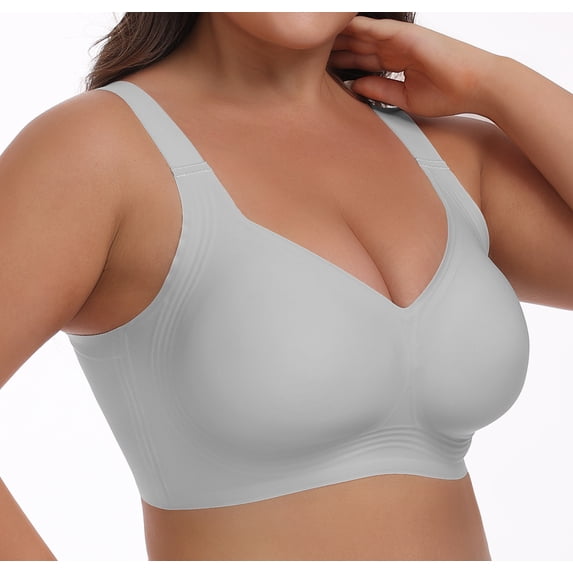 QYLUX Plus Size Wireless Bras for Women - Supportive Seamless Full Coverage No Underwire Comfort Everyday Bra
