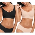 thumbnail image 1 of QYLUX Sports Bra for Women Wireless Full Coverage Seamless Comfort Bra Soft Support T-Shirt Bra for Everyday Wear Pack of 2, 1 of 8