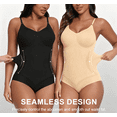 thumbnail image 1 of QYLUX Women’s Seamless Shapewear Bodysuit, V-Neck Sleeveless Tummy Control Body Shaper, Slimming & Invisible Under Dresses,Pack of 2, 1 of 1