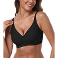 thumbnail image 1 of QYLUX Womens Seamless Bra No Underwire Comfortable Wireless Bralettes Push Up V Neck Bras Full Coverage Everyday Basic Bra, 1 of 11