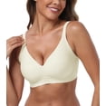 thumbnail image 1 of QYLUX Womens Seamless Bra No Underwire Comfortable Wireless Bralettes Push Up V Neck Bras Full Coverage Everyday Basic Bra, 1 of 11