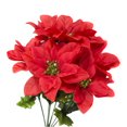 thumbnail image 1 of QYMHOODS Artificial Flowers 35 cm Artificial Silk Red Poinsettia Christmas Bouquet 4 Count, 1 of 12