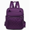 thumbnail image 1 of QYMHOODS Women's Multi-Pocket Convertible Backpack, Lightweight Shoulder Bag with Quilted Front Pocket, 1 of 5