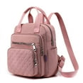 thumbnail image 1 of QYMHOODS Women's Multi-Pocket Convertible Backpack, Lightweight Shoulder Bag with Quilted Front Pocket, 1 of 5