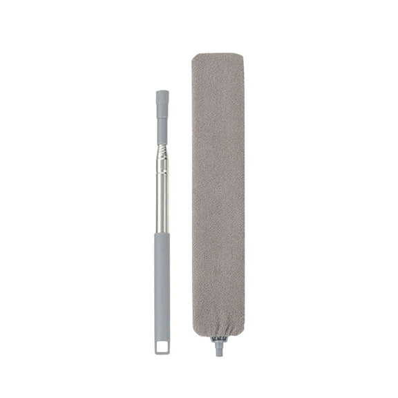 QYROS Saker Plus Flat Duster, Retractable Gap Dust Cleaner, Reusable Dusting Wand with Bendable & Removable Head, for Home, Ceiling, Blinds,1.35M Gray