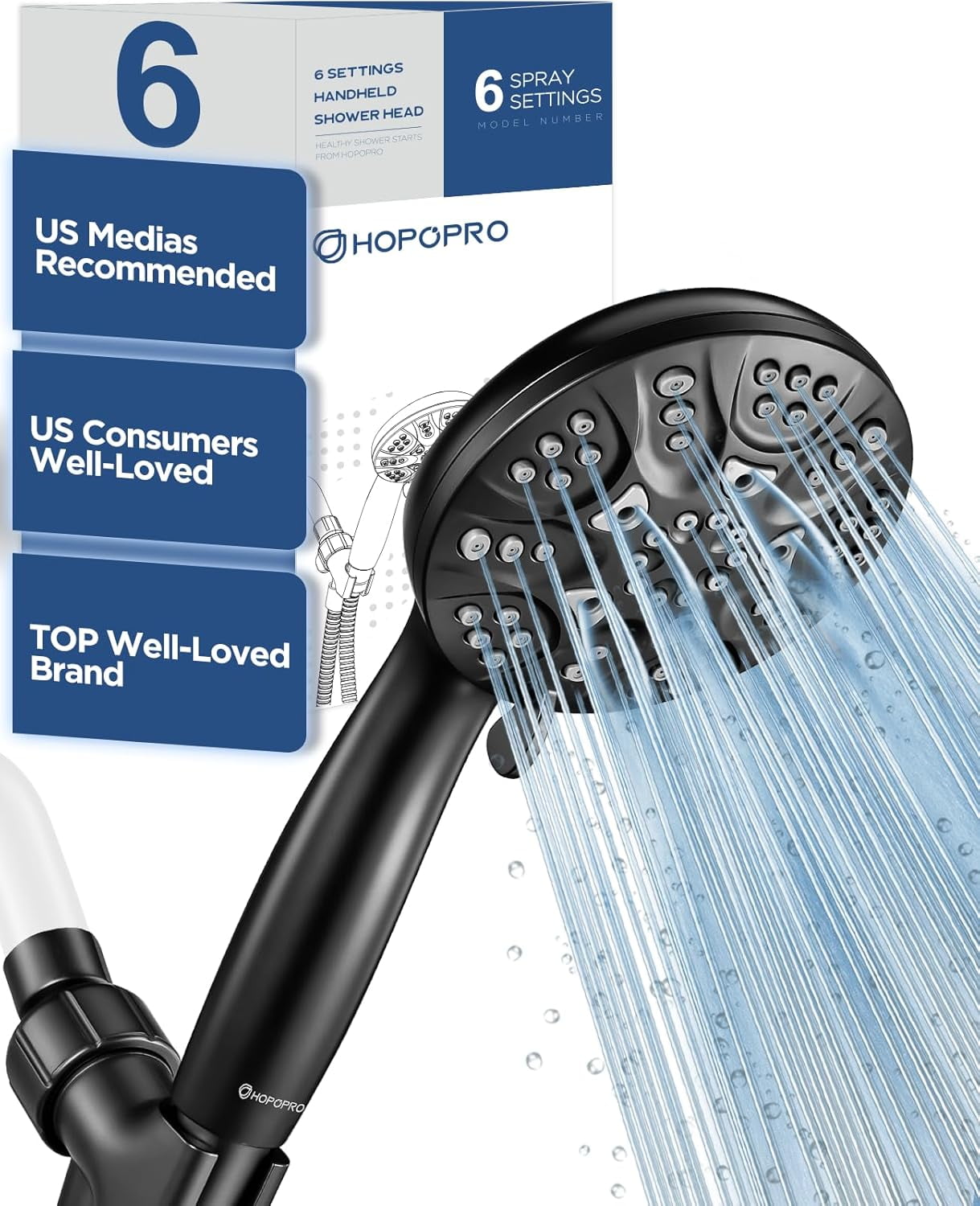 QYUN-6-Mode High Pressure Handheld Shower Head Set, Consumer Reports ...