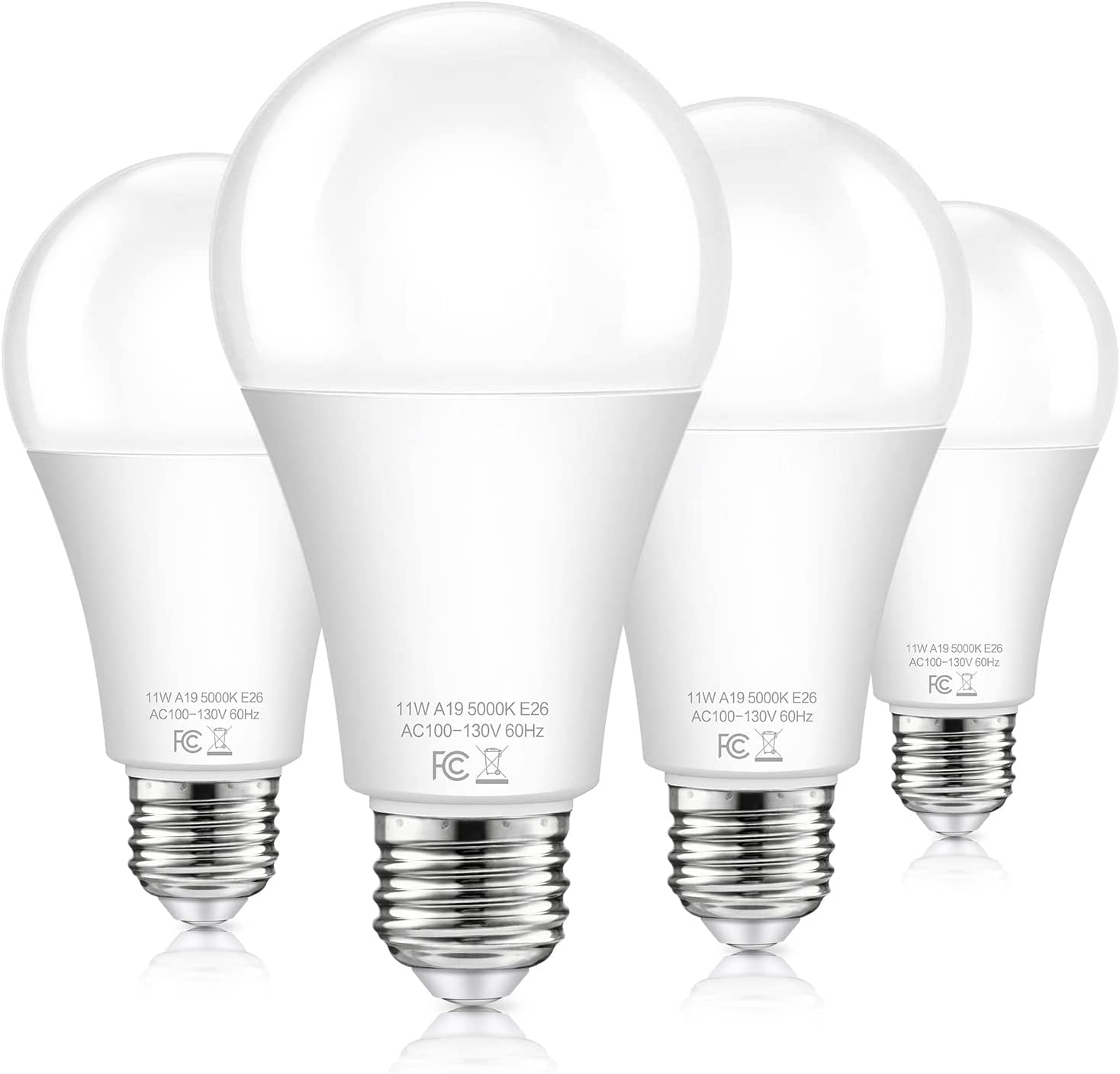 QYUN-Dusk To Dawn Light Bulbs Outdoor 100 Watt Equivalent, 11W Automatic On/Off Sensor Light Bulb Daylight 5000K, A19 Outdoor Led Light Bulbs Photocell For Porch Garage Yard Security, E26 Base, 4-Pac