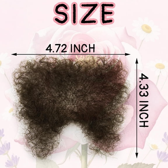 FGERFE-Fake Private Hair Invisible Realistic Body Hairs Fake Chest Hair Mustache Fake armpit hair 100% Handmade (Dark Brown)