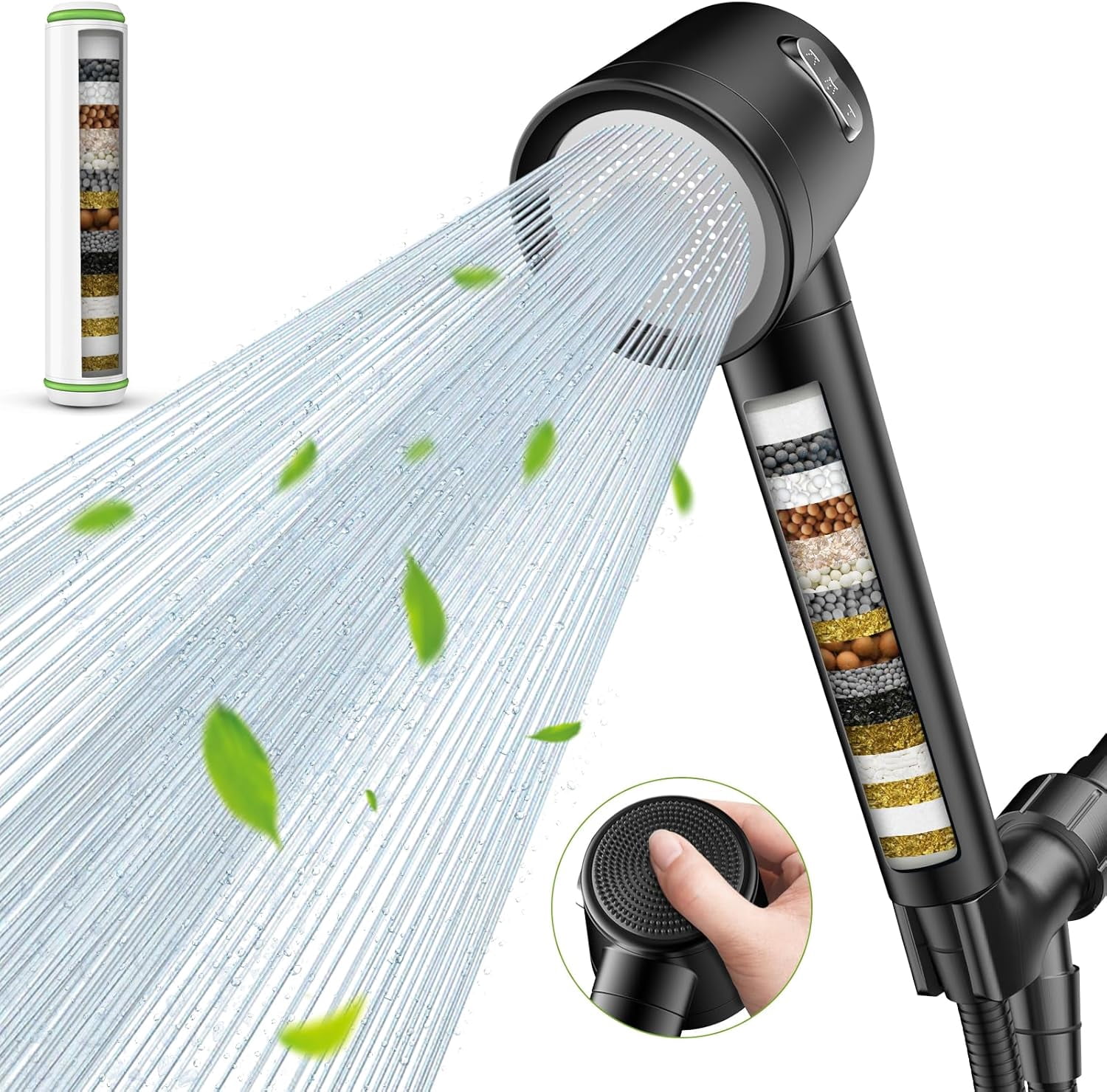 QYUN-Filtered Shower Head With Handheld, High Pressure Shower Heads 3 ...