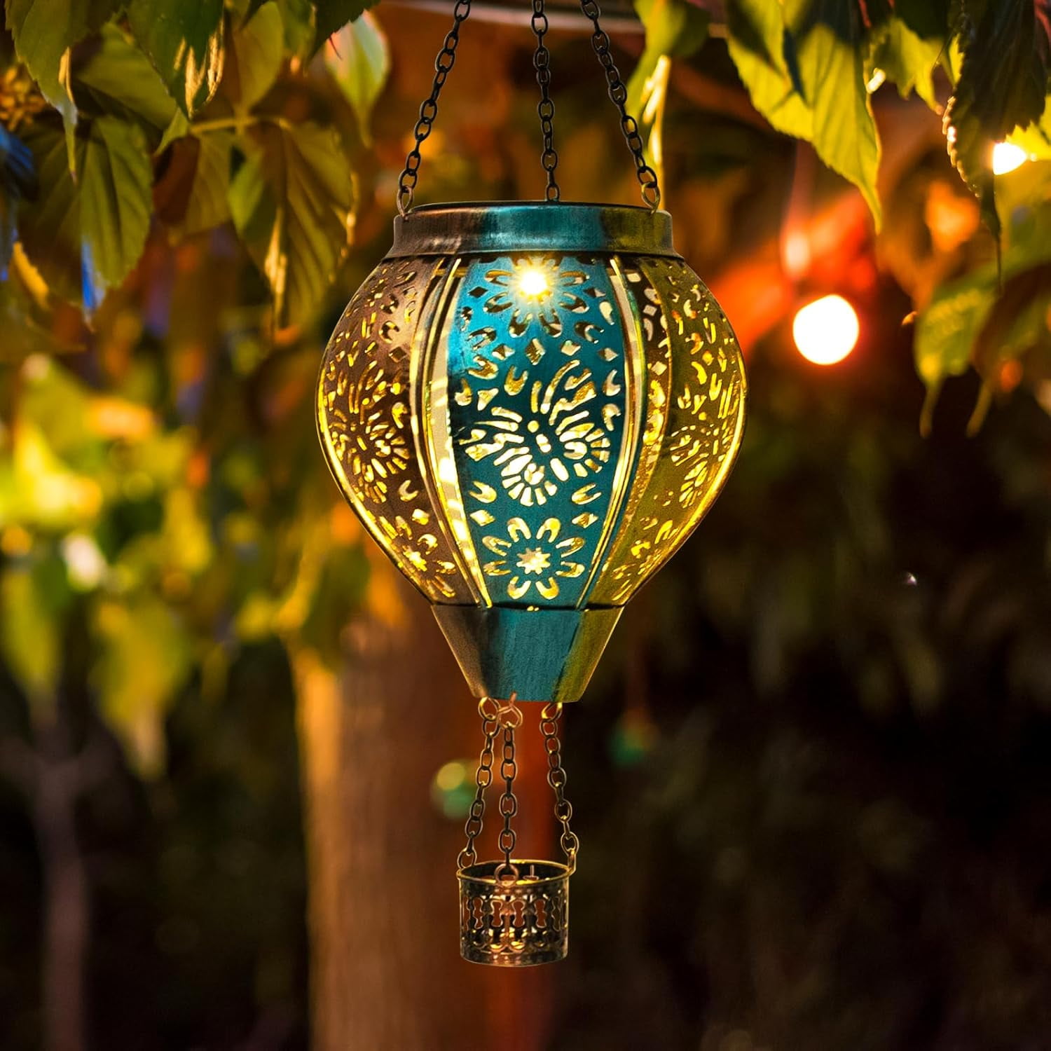 QYUN-Gift For Moms Butterfly Lantern Outdoor Solar Hanging Hot Air ...