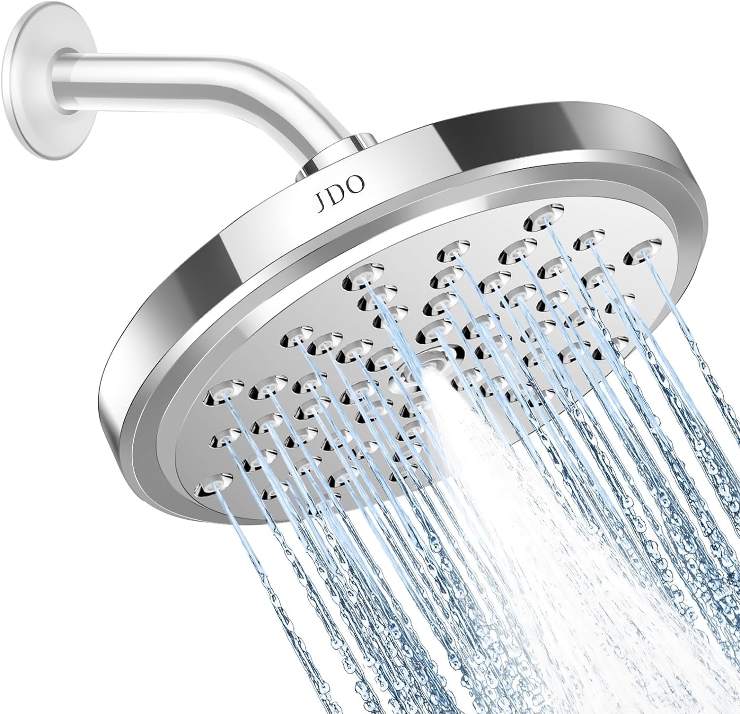 QYUN-Rain Shower Head High Pressure 7 Inch Rainfall Fixed Showerheads Adjustable Bathroom High Flow Showerhead Premium Chrome Shower Head Replacement Tool-Free 1-Min Installation For Luxury Shower