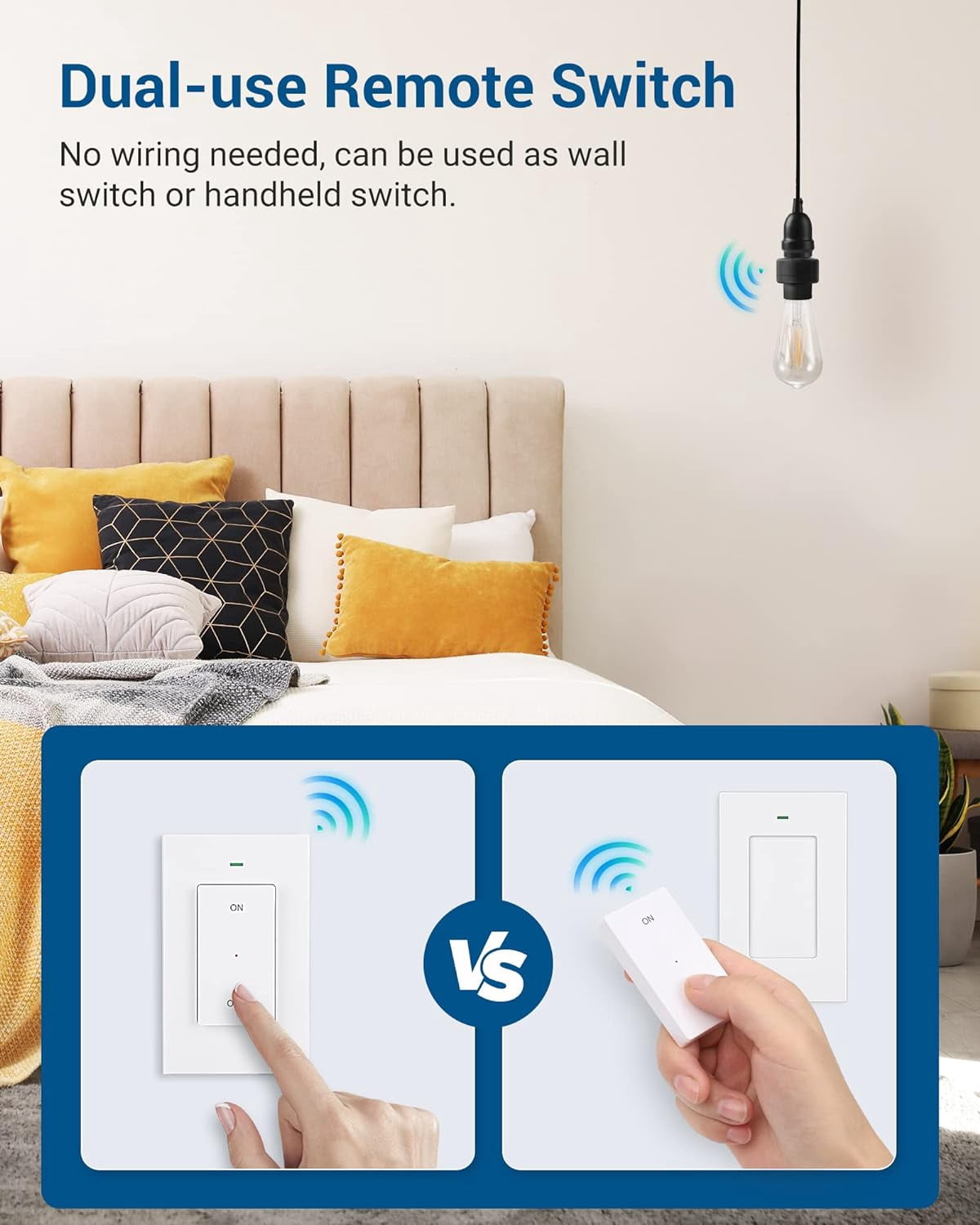 QYUN-Remote Control Light Socket, Wireless Light Switch for Pull Chain ...