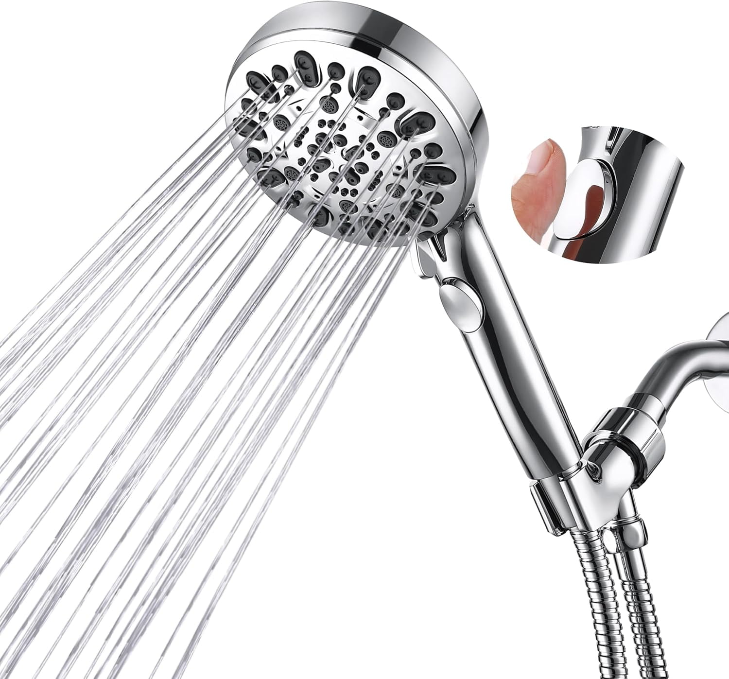 QYUN-Shower Head With Handheld 7 Spray Combo,Hand Held Showerhead With ...