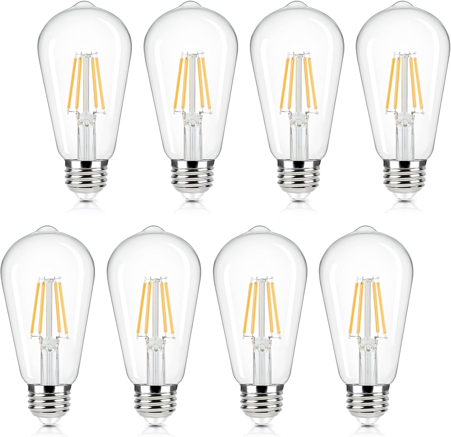 QYUN-Vintage Led Edison Bulbs 60W Equivalent, 6W St58 Warm White 2700K ...